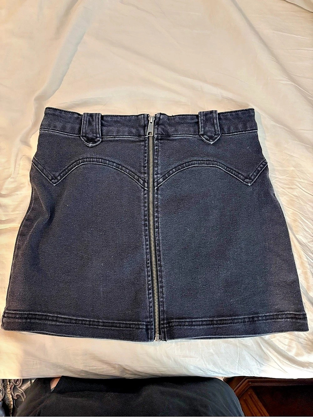 Denim Mini Skirt in Black Like New